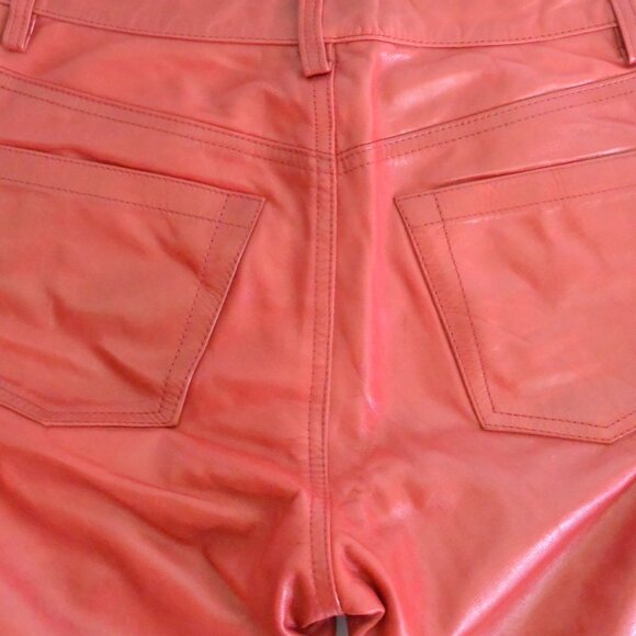 Vintage Gap Red Bootcut Genuine Leather Pants Size 2  Holiday Party Fashion - Picture 6 of 10